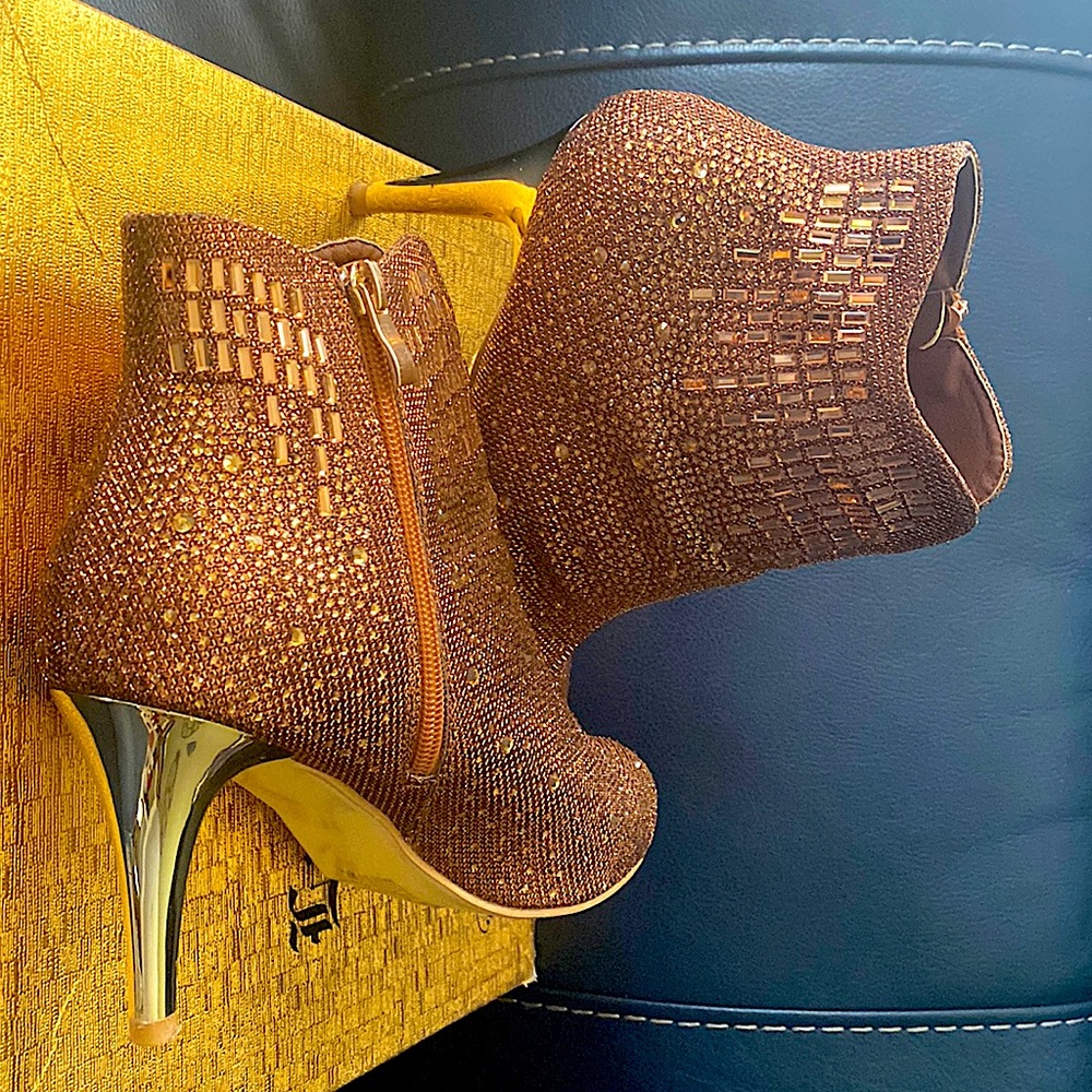 Rhinestoned Ankle Booties with Matching Sweater
